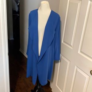 Nine West blue open front topper jacket